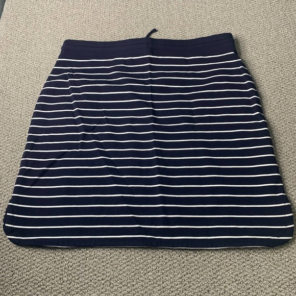 Talbots Womens Skirt Size PXL Blue/White Striped Drawstring Unlined Straight - Picture 6 of 10